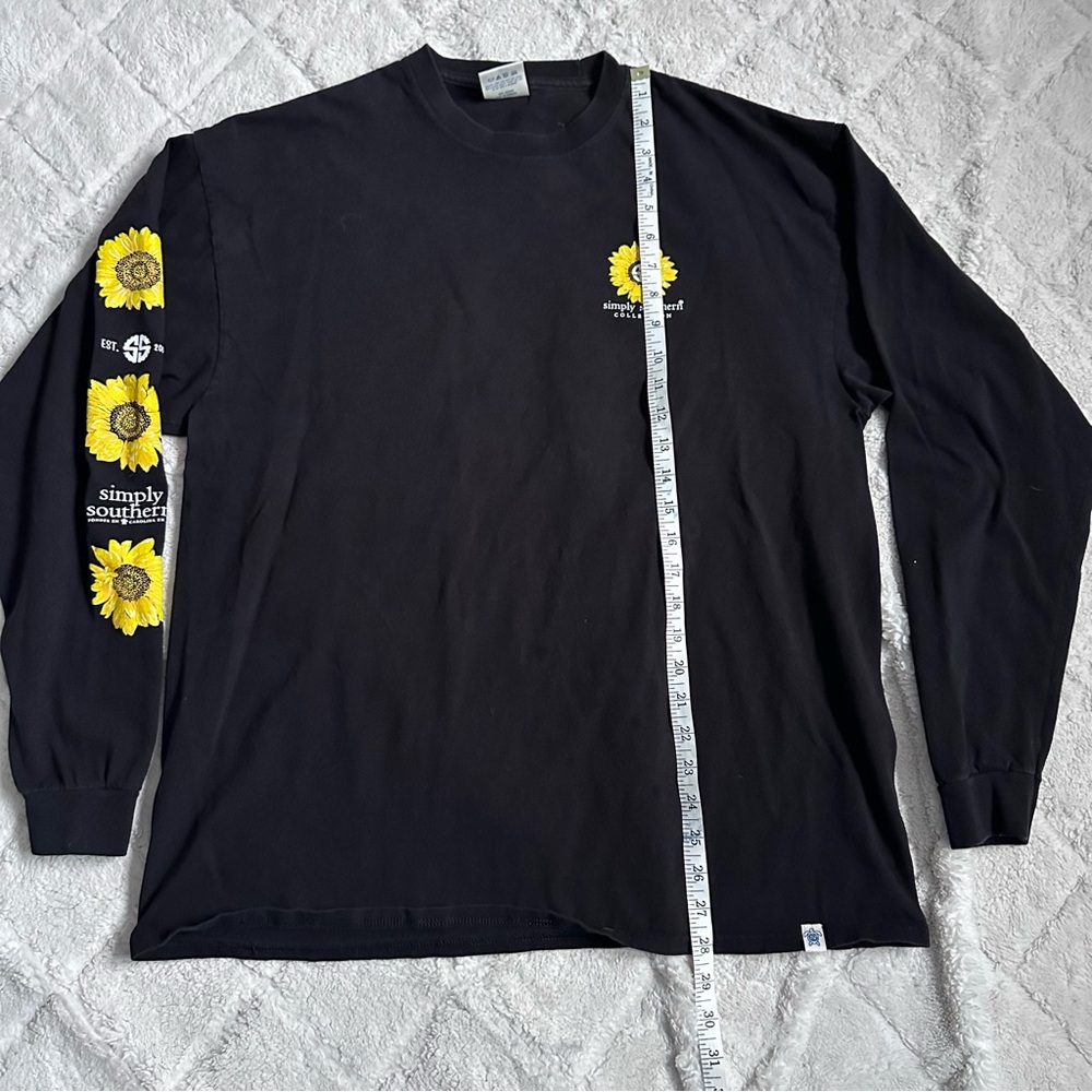 Simply Southern | Black Be Kind Sunflower Long Sleeve T-Shirt | Size XLarge - Picture 11 of 11